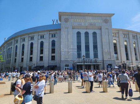 Photo for TB Rays vs NY Yankees for MLB BASEBALL. May 14, 2023, New York, USA: Movement of fans for the match between TB Rays and NY Yankees in Major League Baseball (MLB), at Yankee Stadium, located in the Bronx in New York. - Royalty Free Image
