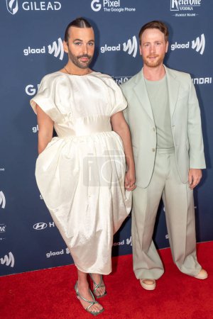Photo for 34th Annual GLAAD Media Awards. May 13, 2023, New York, New York, USA: Jonathan Van Ness and Mark Peacock attend the 2023 GLAAD Media Awards at New York Hilton Midtown on May 13, 2023 in New York City. - Royalty Free Image