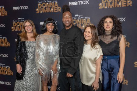 Photo for New York Premiere of Love TO LOVE YOU, DONNA SUMMER. May 18, 2023, New York, New York, USA: Nancy Abraham, Brooklyn Sudano, Roger Ross Williams, Lisa Heller and Sara Rodriguez attend the HBO Documentary Films presents the new york premiere - Royalty Free Image