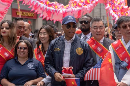 Photo for Second Annual Asian American Pacific Islander (AAPI) Cultural Heritage Parade. May 21, 2023, New York, New York, USA: New York City Mayor Eric Adams and other elected officials march up Sixth Avenue during the New York City - Royalty Free Image