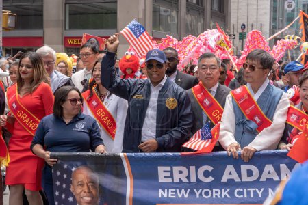Photo for Second Annual Asian American Pacific Islander (AAPI) Cultural Heritage Parade. May 21, 2023, New York, New York, USA: New York City Mayor Eric Adams and other elected officials march up Sixth Avenue during the New York City - Royalty Free Image