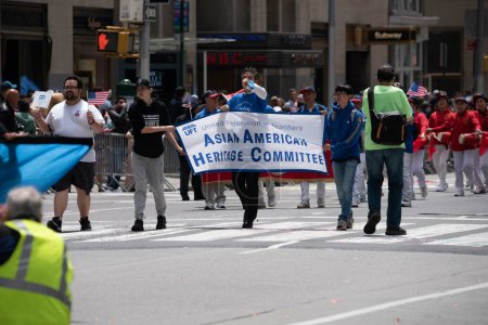 Photo for Asian American Heritage Committee at the second annual AAPI Parade on Sixth Avenue (Avenue of the Americas). May 21, 2023. New York, USA The Asian American and Pacific Islander (AAPI) Cultural and Heritage Parade - Royalty Free Image