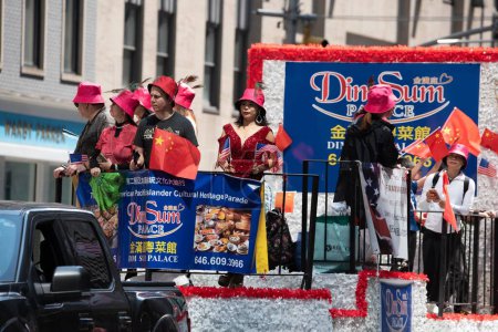 Photo for Dim Sum at the second annual AAPI Parade on Sixth Avenue (Avenue of the Americas). May 21, 2023. New York, USA The Asian American and Pacific Islander (AAPI) Cultural and Heritage Parade - Royalty Free Image