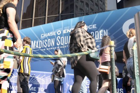 Photo for Long Queue of Fans to see Paramore performs live At Madison Square Garden -NYC. May 30, 2023, New York, USA: The famous American rock band from Franklin, Tennessee, formed in 2004, Paramore, is performing live at Madison - Royalty Free Image