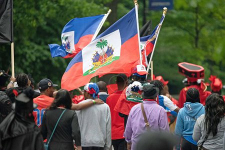 Foto de Desfile Haitiano en la ciudad de Nueva York. 3 de junio de 2023, Nueva York, Estados Unidos: Conmemora la primera rebelión de esclavos más exitosa en el hemisferio occidental. La rebelión comenzó en 1791 y terminó en 1803. - Imagen libre de derechos