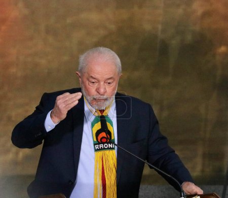 Téléchargez les photos : Lula à la Journée mondiale de l'environnement. 05 juin 2023, Brasilia, District fédéral, Brésil : Le Président du Brésil, Luiz Inacio Lula da Silva (PT), lors de la cérémonie de la Journée mondiale de l'environnement, tenue au Palais Planalto, à Brasilia. - en image libre de droit
