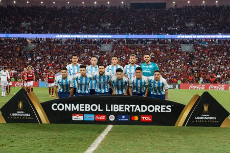 Photo for Rio de Janeiro (RJ), 06/08/2023 - LIBERTADORES/FLAMENGO/ RACING/RJ - Team posed by Racing in a match against Flamengo, valid for the group stages. Group A, round 5 of the Libertadores da America 2023, held at the Mario Filho stadium (Maracana) - Royalty Free Image