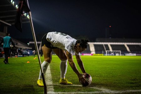 Photo for Sao Paulo (SP), Brazil 06/08/2023 - Match between Corinthians and Realidade Jovem, valid for the 6th round of the Paulistao Feminino 2023, held at the Alfredo Schurig Stadium, in Sao Paulo, this Thursday - Royalty Free Image