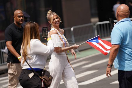 Photo for 2023 National Puerto Rican Day Parade. June 11, 2023, New York, USA: The National Puerto Rican Day Parade is one of the largest celebrations of Puerto Rican culture in the United States and takes place annually in New York City. - Royalty Free Image
