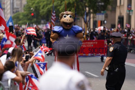 Photo for 2023 National Puerto Rican Day Parade. June 11, 2023, New York, USA: The National Puerto Rican Day Parade is one of the largest celebrations of Puerto Rican culture in the United States and takes place annually in New York City. - Royalty Free Image