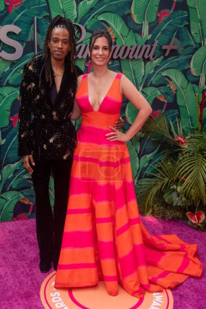 Photo for The 76th Annual Tony Awards. June 11, 2023, New York, New York, USA: Eric Emauni and Marina Montesanti attend The 76th Annual Tony Awards at United Palace Theater on June 11, 2023 in New York City. - Royalty Free Image