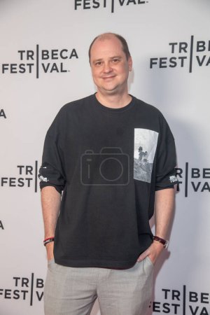Photo for Alan Wake 2: Building a World Of Fear - 2023 Tribeca Festival. June 13, 2023, New York, New York, USA: Mike Flanagan attends Alan Wake 2: Building a World Of Fear game panel during the 2023 Tribeca Festival at SVA Theatre - Royalty Free Image