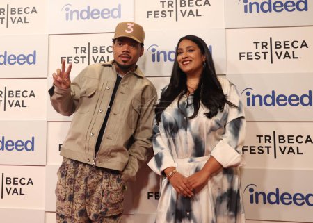 Foto de Tribeca Film Festival - Posibilidad de que El Rapero, 14 de junio de 2023, NY, EE.UU.: Puja Patel y la Posibilidad de que el Rapero. Este año el Hip Hop tomó una forma importante mostrando Posibilidad de que El Rapero. - Imagen libre de derechos