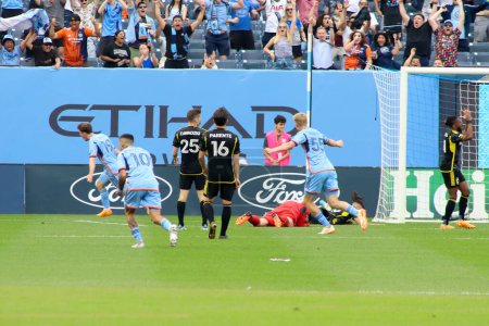 Photo for MLS Regular Season 2023: New York City FC vs Columbus Crew. June 17, 2023, New York, USA: Gabriel Segal of NY City FC scores and celebrates his goal, in a soccer match between New York City FC and Columbus Crew, valid for the Eastern Conference - Royalty Free Image