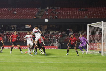 Photo for Sao Paulo (SP), Brazil 06/21/2023 -  Match between Sao Paulo and Athletico-PR, valid for the 11th round of the Brazilian championship, on the night of this Wednesday, (21) , at Morumbi stadium. - Royalty Free Image