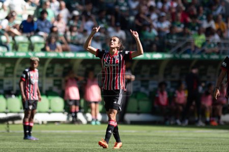 Photo for Sao Paulo (SP), Brazil  06/25/2023 - Ana Alice celebrates her goal in a match between Palmeiras and Sao Paulo, valid for the second leg of the quarterfinals of the Brazilian Women's Football Championship - Royalty Free Image
