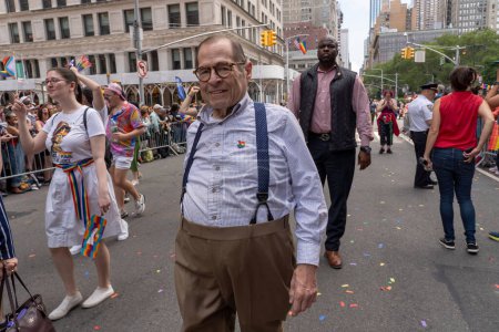 Photo for 2023 New York City Pride March. June 25, 2023, New York, New York, USA: Congresswoman Jerry Nadler participates in the annual New York City Pride Parade on June 25, 2023 in New York City. - Royalty Free Image