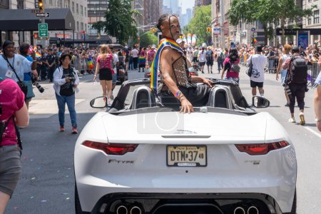 Photo for 2023 New York City Pride March. June 25, 2023, New York, New York, USA: Billy Porter, Parade Grand Marshal, participates in the annual New York City Pride Parade on June 25, 2023 in New York City. - Royalty Free Image