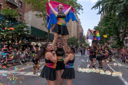 Photo for 2023 New York City Pride March. June 25, 2023, New York, New York, USA: Gotham Cheer team participate in the annual New York City Pride Parade on June 25, 2023 in New York City. - Royalty Free Image