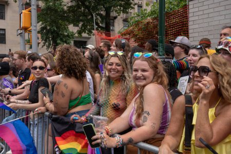 Photo for 2023 New York City Pride March. June 25, 2023, New York, New York, USA: Spectators watch the annual New York City Pride Parade on June 25, 2023 in New York City. - Royalty Free Image