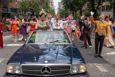 Photo for 2023 New York City Pride March. June 25, 2023, New York, New York, USA: People in costume participate in the annual New York City Pride Parade on June 25, 2023 in New York City. - Royalty Free Image