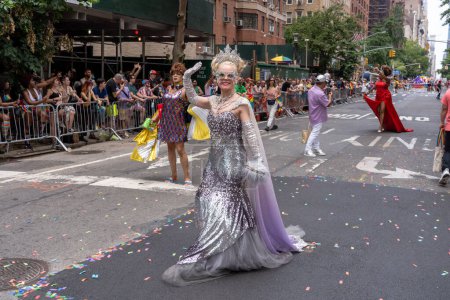 Photo for 2023 New York City Pride March. June 25, 2023, New York, New York, USA: People in costume participate in the annual New York City Pride Parade on June 25, 2023 in New York City. - Royalty Free Image