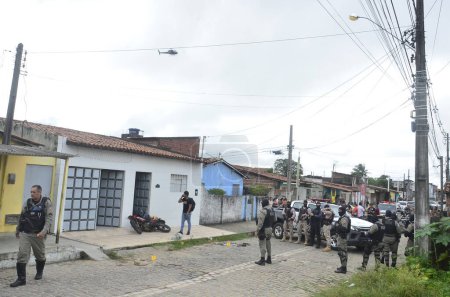 Foto de 30 de junio de 2023 - Natal, Rio Grande do Norte, Brasil: Víctor del PMRN fue asesinado, fue asesinado con más de 25 disparos en el barrio de Felipe Camarao, parte occidental de la capital. - Imagen libre de derechos