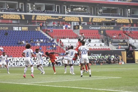 Photo for (SPO) Concacaf Gold Cup: Soccer match between Martinique and Canada. June 30, 2023, Harison, New Jersey, USA: Soccer match between Martinique and Panama valid for the 2nd round of the Concacaf Gold Cup, at the Red Bull Arena, in Harrison , on Friday - Royalty Free Image