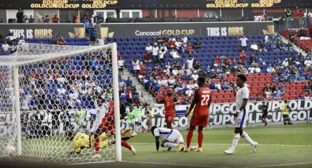Photo for (SPO) Concacaf Gold Cup: Soccer match between Martinique and Panama. June 30, 2023, Harison, New Jersey, USA: Jose Farjado celebrates his first goal against Martinique during soccer match  valid for the 2nd round of the Concacaf Gold Cup - Royalty Free Image