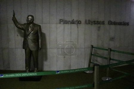 Téléchargez les photos : Brasilia (DF), 07 / 05 / 2023 - POLITIQUE / CHAMBRE / BOOTHS / VOTE - Installation des isoloirs dans la salle verte de la Chambre des députés ; l'après-midi de ce mercredi 5 juillet 2023 à la Chambre des députés de Brasilia. - en image libre de droit