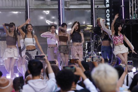 Photo for (NEW) Twice performed live on the TODAY SHOW at Rockefeller Plaza. June 05, 2023, New York ,USA : Twice, the sensational K-pop group, graced the stage this morning at the renowned Today Show on NBC, leaving fans and viewers awe-inspired. - Royalty Free Image