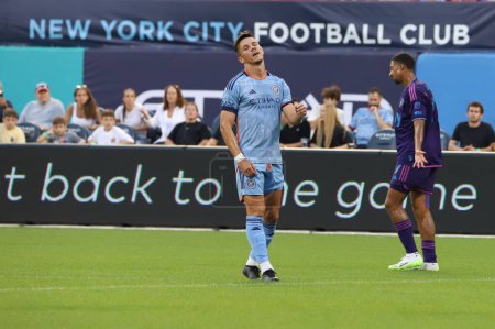Photo for (SPO) 2023 MLS Regular Season: New York City FC vs Charlotte FC. July 05, 2023. Queens, New York, USA: McKinze Gaines of Charlotte celebrates his goal during soccer match against New York City FC on MLS regular season, East Conference, at Citi Field - Royalty Free Image