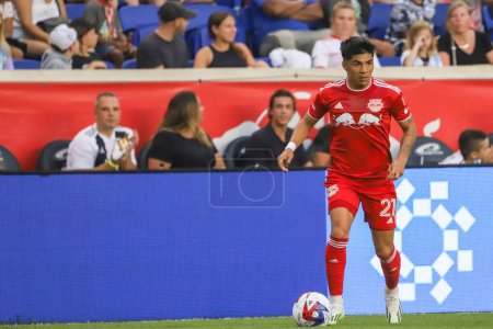 Photo for (SPO) 2023 MLS Regular Season: NY Red Bulls vs New England Revolution. July 08, 2023. Harrison, New Jersey, USA: Soccer match between NY Red Bulls and New England Revolution, valid for Major League Soccer (MLS) East Conference, at Red Bull Arena - Royalty Free Image