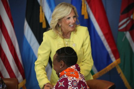 Photo for (NEW) The US First Lady Jill Biden Joins African First Ladies at Inaugural Global First Ladies Academy at Columbia University Mailman School of Public Health. July 12, 2023, New York, USA - Royalty Free Image