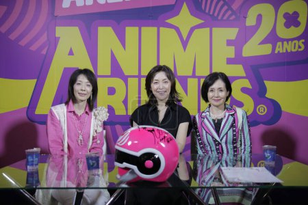 Photo for Press Conference with Nano, Japanese Singer. July 14, 2023, Sao Paulo, Brazil: Japanese singer, Nano in a press conference during Anime Friends 2023, Cheer Up Friends, on Friday (14) at the Anhembi exhibition center - Royalty Free Image