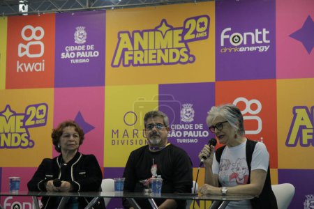 Téléchargez les photos : Mouvement Anime Frinds 20 ans. 15 juillet 2023. Sao Paulo, Brésil : Mouvement lors de l'Anime Friends Event qui rassemble les fans de la culture japonaise, les geeks et les cosplayers, ainsi que les attractions nationales et internationales, le samedi (15) - en image libre de droit