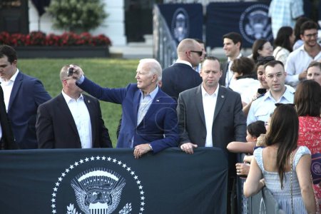 Photo for Joe and Jill Biden Host Congressional Picnic at The White House. July 19, 2023, Washington DC, Maryland, USA: The US President and the First Lady host the White House Congressional Picnic on the South Lawn - Royalty Free Image