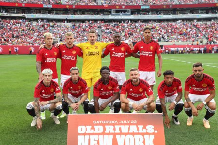 Photo for Champions Tour: Manchester United vs Arsenal. July 22, 2023, East Rutherford, New Jersey, USA: Old Rivals matchup between English Premier giants Manchester United and Arsenal at MetLife Stadium in East Rutherford, New Jersey - Royalty Free Image