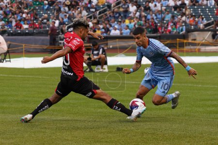Photo for Leagues Cup: New York City FC vs Atlas FC. July 23, 2023. Queens, New York, USA: Soccer match between New York City FC and Atlas FC, on Matchday Leagues Cup, at Citi Field in Queens, on Sunday (23). Atlas won 1-0 with goal of Aldo Rocha. - Royalty Free Image