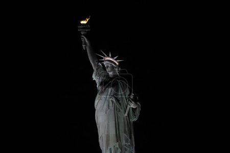 Photo for Super Moon Seen in New York. August 01, 2023, New York, USA: Super Moon seen from around Statue of Liberty in New York on Tuesday night (01). - Royalty Free Image