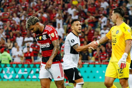 Photo for Libertadores Cup: Flamengo vs Olimpia. August 03, 2023, Rio de Janeiro, Brazil: Gabi Gol (Flamengo) during soccer match between Flamengo and Olimpia, valid for the first leg of round 16 of Libertadores of America 2023, - Royalty Free Image