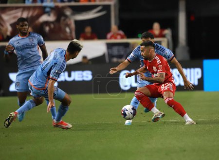 Photo for League Cup: NY Red Bulls vs New York City FC. August 03, 2023. Harrison, New Jersey, USA: Soccer match between NY Red Bulls and New York City FC, valid for League Cup, at Red Bull Arena in Harrisonn, on Thursday(03). - Royalty Free Image