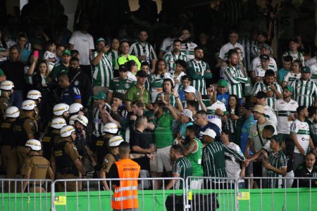 Photo for CURITIBA (PR), Brazil -  game between Coritiba and Red Bull Bragantino valid for the 18th round of the 2023 Brazilian Championship at Couto Pereira on the night of this Sunday - Royalty Free Image