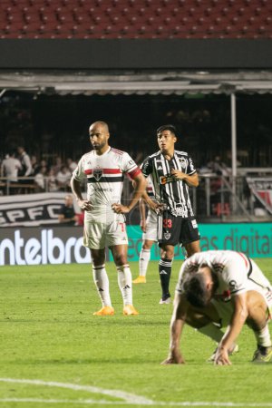 Photo for Sao Paulo (SP), Brazil 08/06/2023 Player Lucas during a match between Sao Paulo and Atletico Mineiro valid for the Brazilian Championship this Sunday afternoon (06) at Cicero Pompei de Toledo stadium, Morumbi - Royalty Free Image