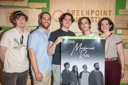 Photo for 2023 Greenpoint Film Festival. August 6, 2023, New York, New York, USA: Garrett Chabot, Kenneth Andrew, Josh Laufer, Jake Schick and Claire Smith attend the 2023 Greenpoint Film Festival at The Boiler at ELM, Greenpoint on August 6, 2023 - Royalty Free Image