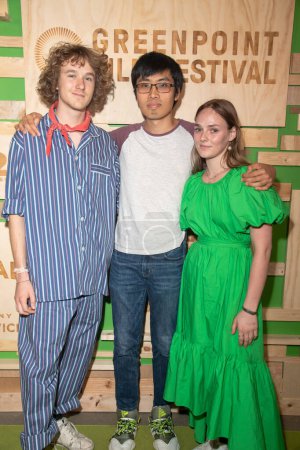Photo for 2023 Greenpoint Film Festival. August 6, 2023, New York, New York, USA: Rowan Mikolic-o&#39;Rourke, Chen Sing Yap and Ruby Davies  attends the 2023 Greenpoint Film Festival at The Boiler at ELM, Greenpoint on August 6, 2023 in the Brooklyn - Royalty Free Image