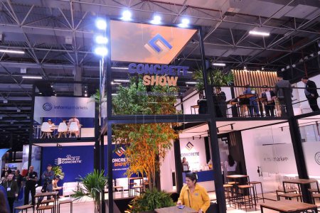 Photo for Opening of 14th Edition of Concrete Show in Sao Paulo. August 08, 2023, Sao Paulo, Brazil: The 14th edition of Concrete Show promisesthree intense days of a lot of qualified content, networking and business until the 10th - Royalty Free Image