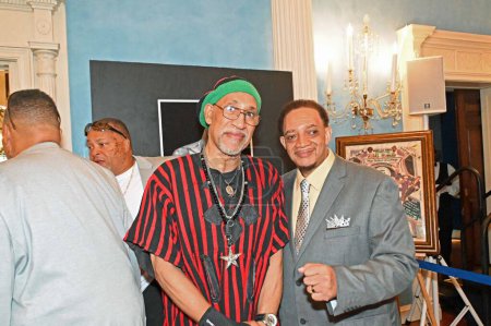 Photo for 50 years of HIP HOP Music. August11, 2023, New York City, New York, USA. Mayor Eric Adams  commemorates 50 Years of HIP HOP in Gracie Mansion. Hip hop or hip-hop, also known as rap and formerly known as disco rap, is a genre of popular music - Royalty Free Image