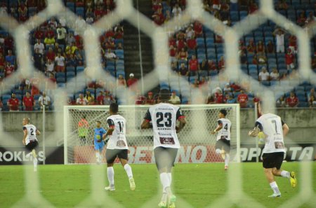 Photo for NATAL (RN), Brazil 08/13/2023 - Brasileirao/Serie C 2023/America-RN/Pouso Alegre - Game shot between America-RN and Pouso Alegre, at Arena das Dunas in Natal/RN, valid for Brasileirao/Serie C 2023 . - Royalty Free Image