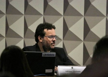 Téléchargez les photos : Brasilia (DF), 15 / 08 / 2023 - Commission parlementaire mixte d'enquête sur les actes du 8 janvier 2023, 12ème réunion, Audition par Adriano Machado, photographe pour l'agence de presse Reuters - en image libre de droit